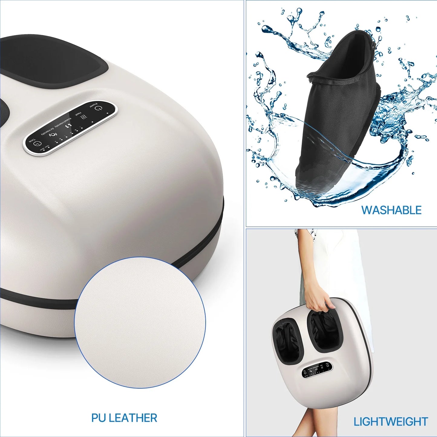 Shiatsu Foot Massager with Heat for Tired Foot Blood Circulation up to Size 11, Black,Gift