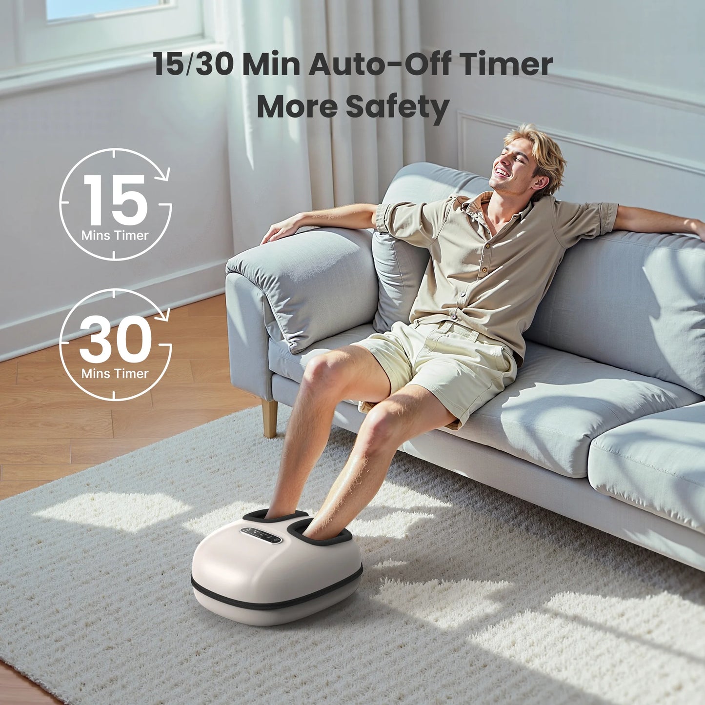 Shiatsu Foot Massager with Heat for Tired Foot Blood Circulation up to Size 11, Black,Gift
