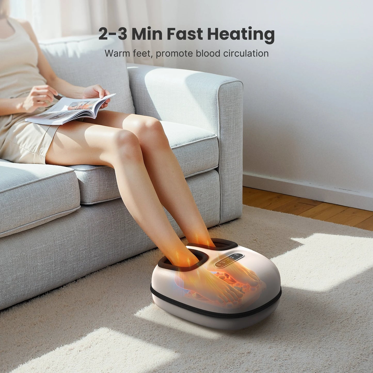 Shiatsu Foot Massager with Heat for Tired Foot Blood Circulation up to Size 11, Black,Gift