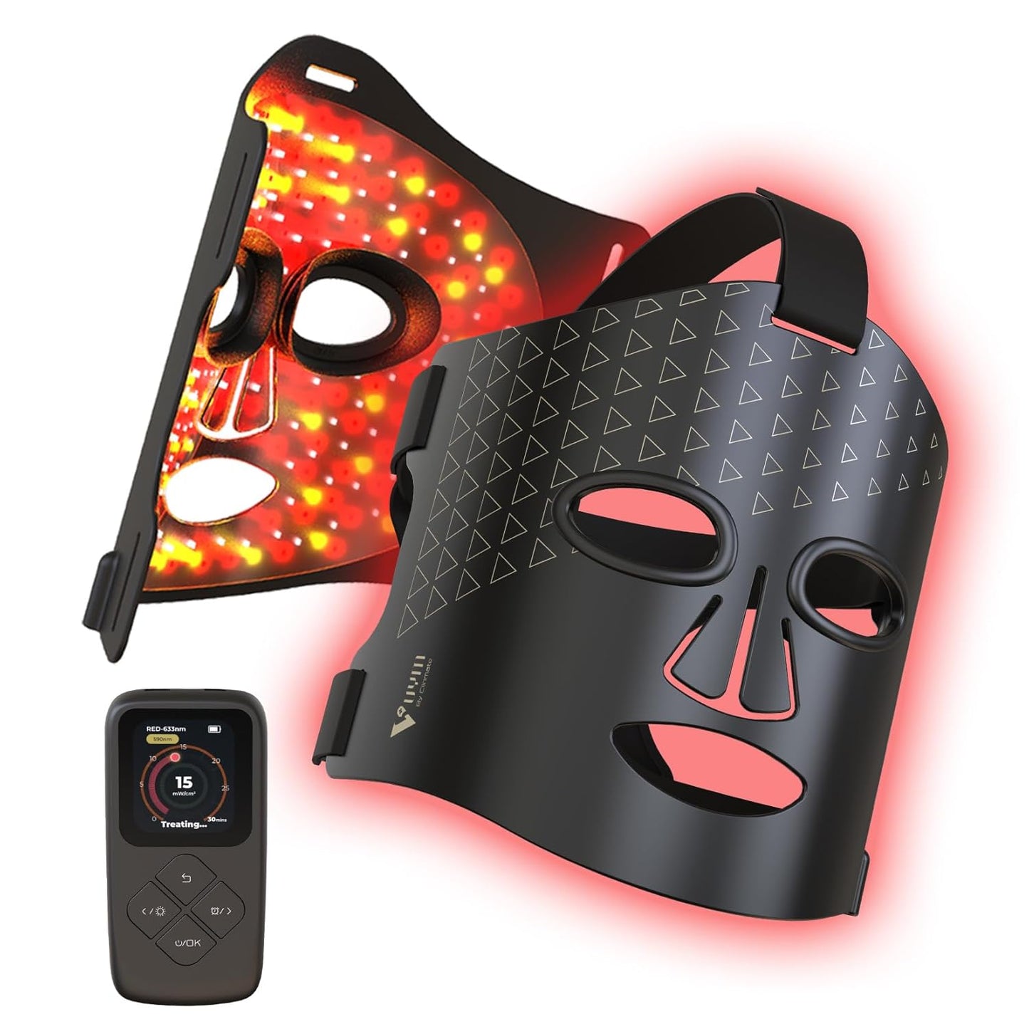 Red Light Therapy Mask for Facial Skincare, Lightweight and Thin with Cordless LCD Controller 292 Leds, Red Light Therapy for Face Brightening anti Aging, Use at Home Travel