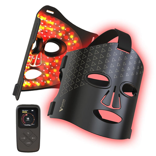 Red Light Therapy Mask for Facial Skincare, Lightweight and Thin with Cordless LCD Controller 292 Leds, Red Light Therapy for Face Brightening anti Aging, Use at Home Travel