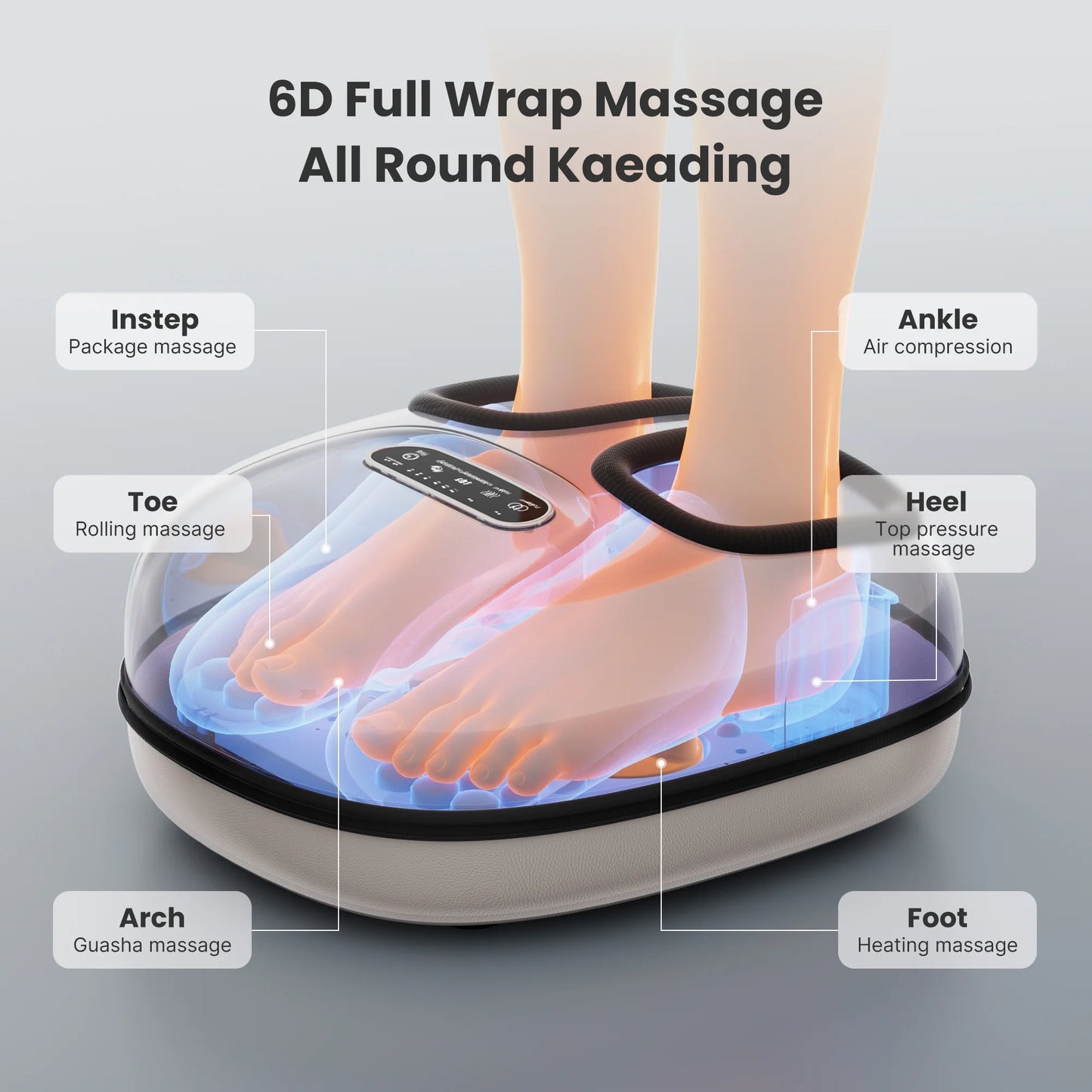 Shiatsu Foot Massager with Heat for Tired Foot Blood Circulation up to Size 11, Black,Gift